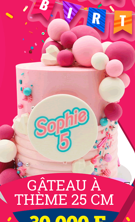 Gâteau Anniversaire à Thème 25CM Donuts Café Lomé